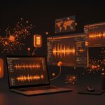 Representación visual de Voxtral Mini 4B en Rust ejecutando reconocimiento de voz en navegador con IA y tecnología WASM y WebGPU.