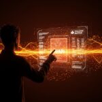 Visualización futurista de Vulkan API con extensiones VK_EXT_descriptor_buffer que mejora el rendimiento gráfico 3D y simplifica subsistemas.