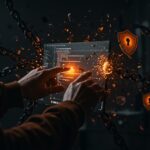 Análisis visual de la vulnerabilidad CVE-2022-41042 en extensiones VSCode enfocada en seguridad informática para startups tech.