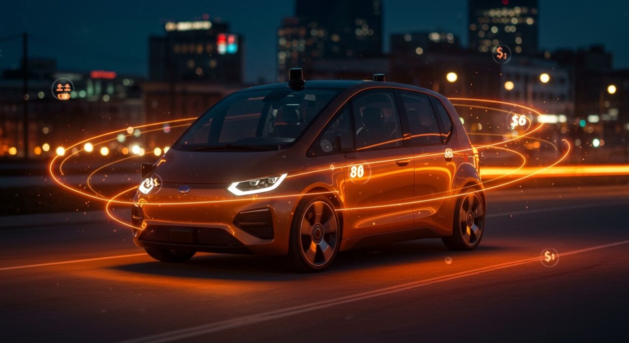 Robotaxi autónomo de Waymo en Nashville mostrando tecnología avanzada de movilidad autónoma y expansión en transporte inteligente.