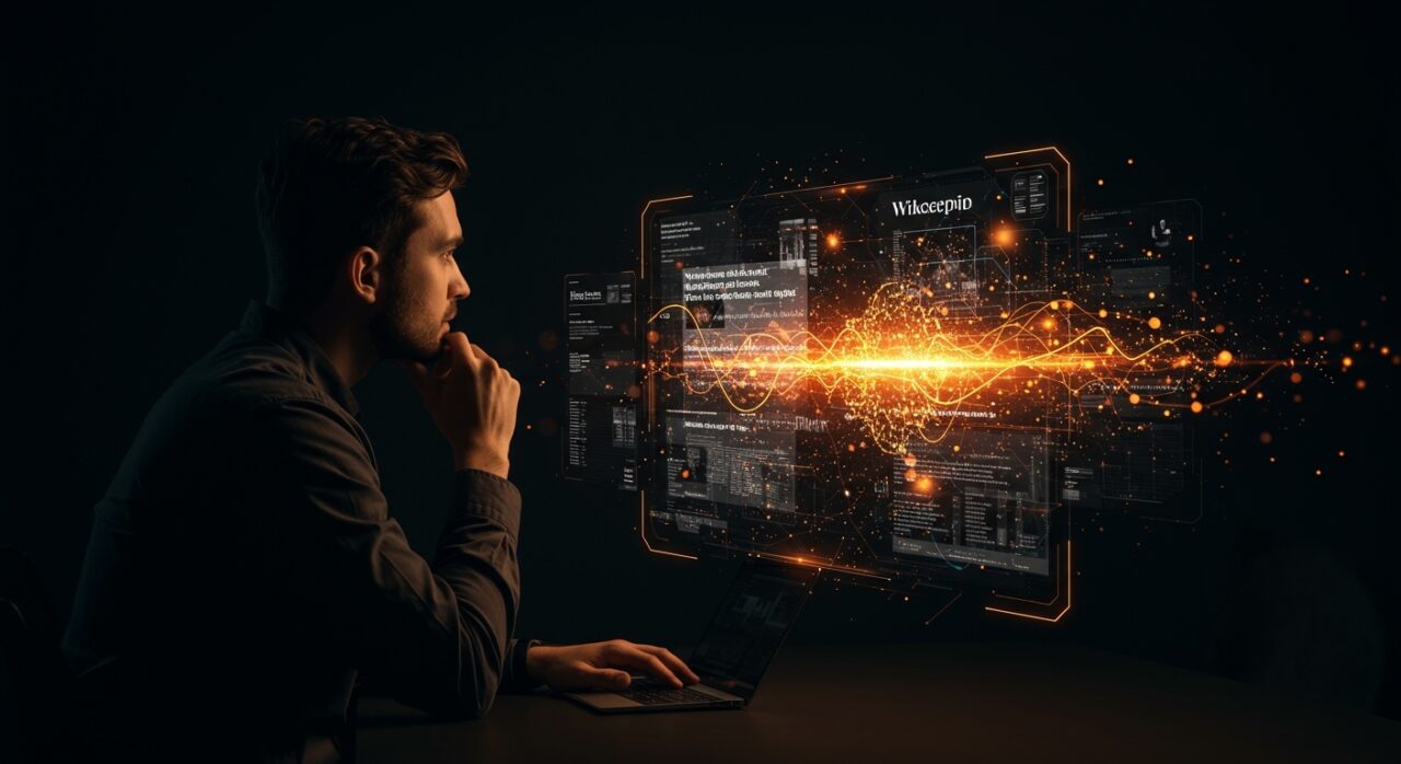 Founder de startup analizando el impacto del sesgo de Wikipedia en modelos de lenguaje AI para un entrenamiento ético y confiable.