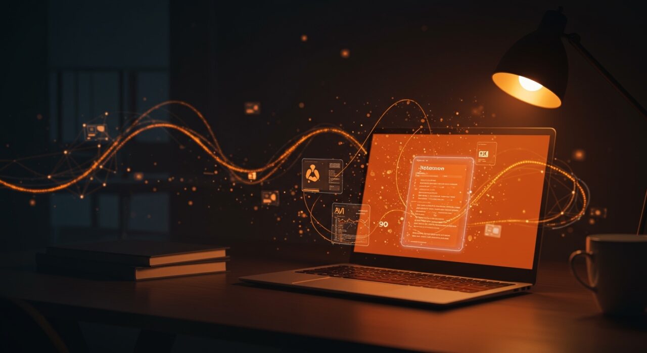 Interfaz de Windows 11 Notepad con soporte Markdown e IA, destacando herramientas de productividad para startups.