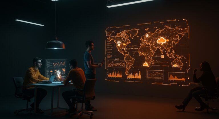Mapa meteorológico interactivo en tiempo real para startups tech mostrando datos climáticos con integración API, bajo la identidad visual de Ecosistema Startup.