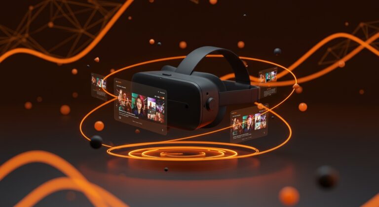 Apple Vision Pro con interfaz de la app YouTube destacando tecnología inmersiva y ecosistema de realidad mixta en startup tech.