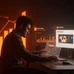 Análisis estratégico de suscripción digital en YouTube Lite con iconos de descarga offline y reproducción en segundo plano, enfocado en modelos de negocio y monetización para startups.