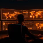 Análisis visual de 7,655 casos de ransomware con enfoque en sectores y países clave, mostrando riesgo operativo y ciberseguridad para startups.