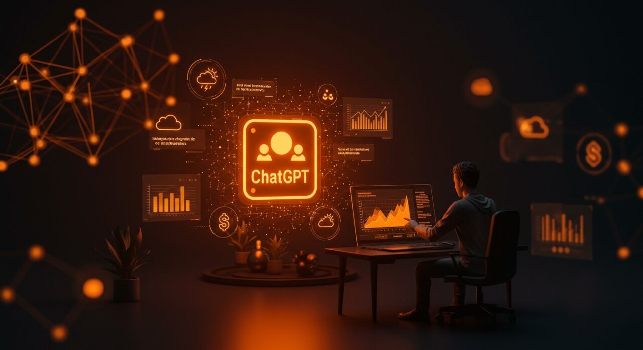 Integración de AccuWeather en ChatGPT mostrando información meteorológica automatizada para startups de IA aplicada.