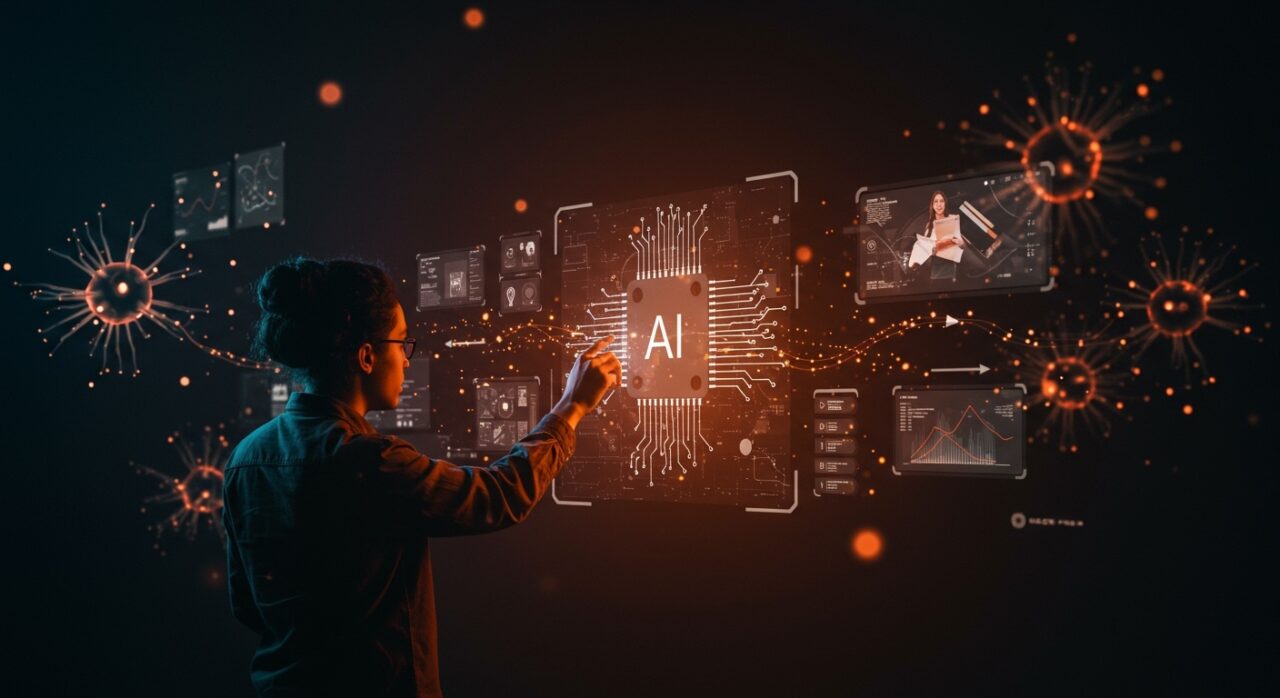 Profesional creativo entrenando inteligencia artificial con arte personal en Adobe Firefly para optimizar generación de contenido visual en startups.