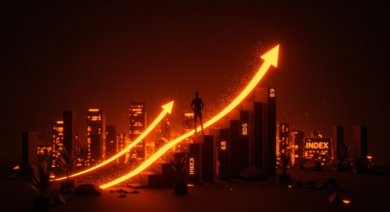 Fundador de startup celebrando cierre de Serie B con valoración de 2 mil millones, destacando inversión y ecosistema tecnológico con colores naranja y negro.