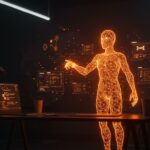 Agente IA autónomo codificando y realizando pruebas automatizadas con Claude y Playwright en un entorno editorial tecnológico.