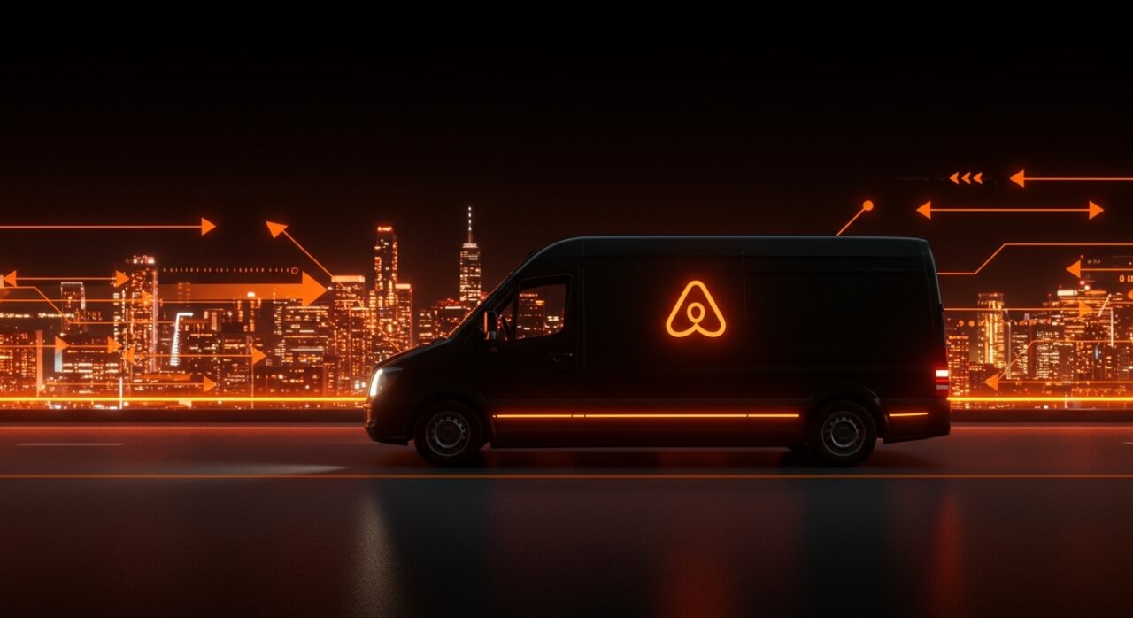 Traslado privado de Airbnb en ciudad moderna representando expansión y movilidad en traveltech para startups.
