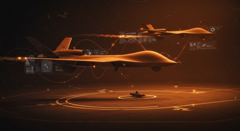 Drones de combate Airbus Valkyrie con IA para la Fuerza Aérea Alemana en 2029, ilustrando innovación en tecnología militar europea.