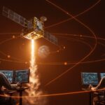Lanzamiento del satélite Celeste IOD-1 de Alén Space y GMV, mostrando innovación en satélites pequeños y tecnología espacial europea.