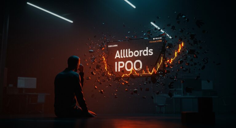 Silhouette de emprendedor frente a la caída del IPO de Allbirds, representando el colapso y lecciones para startups y venture capital.