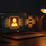 Visualización de un agente de memoria IA persistente usando SQLite sin bases vectoriales, destacando la tecnología Always On Memory Agent de Google con diseño en naranja y negro.