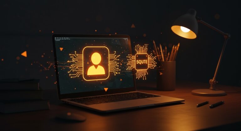 Visualización de un agente de memoria IA persistente usando SQLite sin bases vectoriales, destacando la tecnología Always On Memory Agent de Google con diseño en naranja y negro.