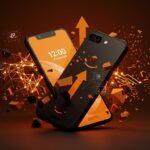 Amazon Fire Phone en primer plano con ilustraciones abstractas de inteligencia artificial y hardware móvil mostrando lecciones estratégicas tras su fracaso.