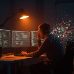 Desarrollador de software frustrado enfrentando errores debido al uso obligatorio de la inteligencia artificial Amazon Kiro en programación.