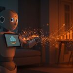 Robot humanoide doméstico de Amazon en un hogar moderno representando la automatización y tendencias tecnológicas en startups LATAM.