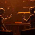 Demanda de Anthropic al gobierno de EE.UU. por regulación de inteligencia artificial militar y riesgos en cadena de suministro, ilustrado con metáforas visuales de IA y regulación.