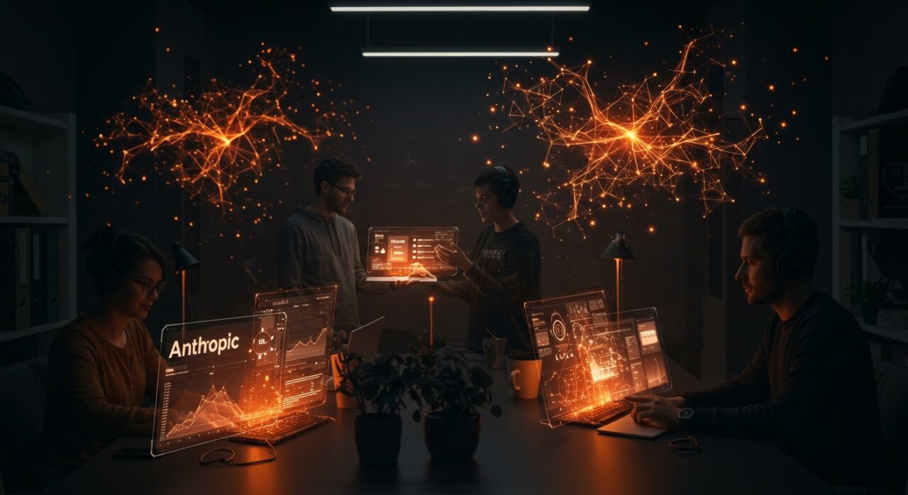 Imagen del Anthropic Marketplace impulsado por el software empresarial Claude mostrando colaboración de founders tecnológicos y herramientas IA para startups en LATAM.