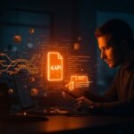 Programador técnico analizando la API de archivos en C con representaciones visuales de memory mapping y optimización de rendimiento para startups tecnológicas.