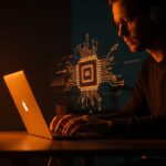 Apple MacBook Neo en un espacio de trabajo moderno, representando rendimiento, chip móvil y ventajas tecnológicas para startups.