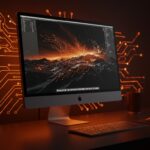 Apple Studio Display con Thunderbolt 5 y tecnología mini-LED XDR en un entorno moderno para startups tecnológicas 2026.