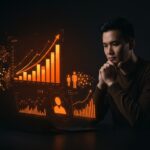 Análisis visual de monetización y retención en apps con inteligencia artificial, mostrando crecimiento de ingresos y churn en el ecosistema SaaS.