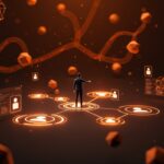 CEO de Okta y agentes AI en ilustración futurista que representa la gestión de identidad digital y seguridad en SaaS con tecnología innovadora para startups LATAM.