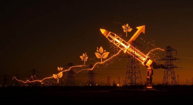 Innovadora turbina de cohete Halcyon aplicada a la red eléctrica y biomasa, destacando tecnología y energía renovable.