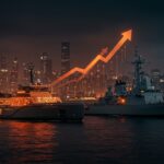 Barcos eléctricos comerciales y de defensa avanzados ilustrando la movilidad eléctrica impulsada por una inversión de 50 millones en tecnología startup.