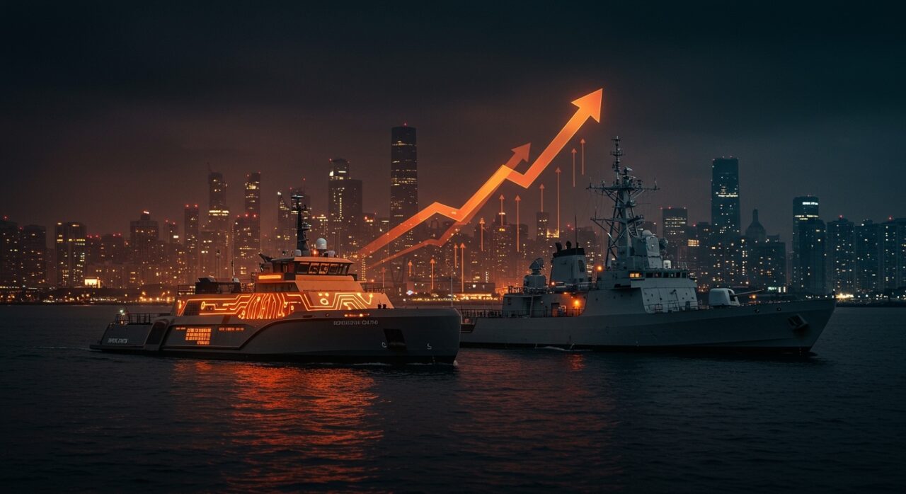 Barcos eléctricos comerciales y de defensa avanzados ilustrando la movilidad eléctrica impulsada por una inversión de 50 millones en tecnología startup.