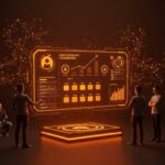 Leaderboard imparcial de inteligencia artificial en estilos naranja y negro mostrando transparencia y votación anónima para startups de IA.