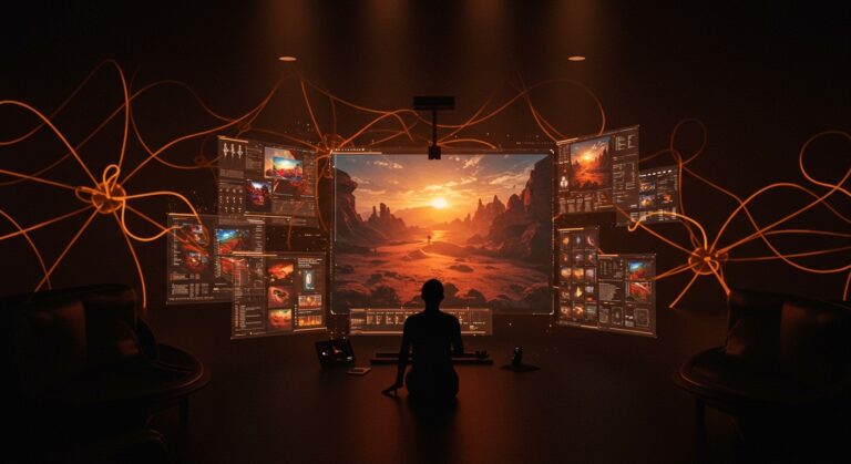 Arte generado por IA en el desarrollo de Crimson Desert, destacando ética y transparencia tecnológica en videojuegos.