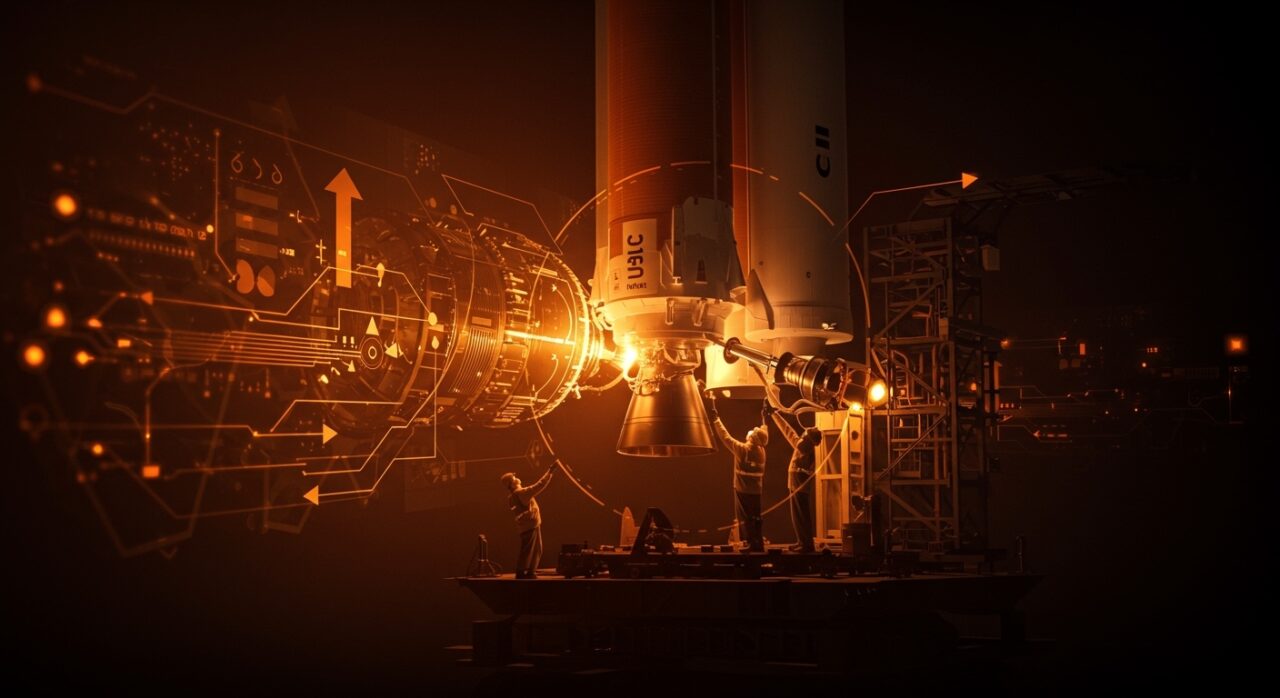 Retraso de la misión Artemis II por fallo en el sello de helio del SLS, imagen editorial técnica con estética Ecosistema Startup.