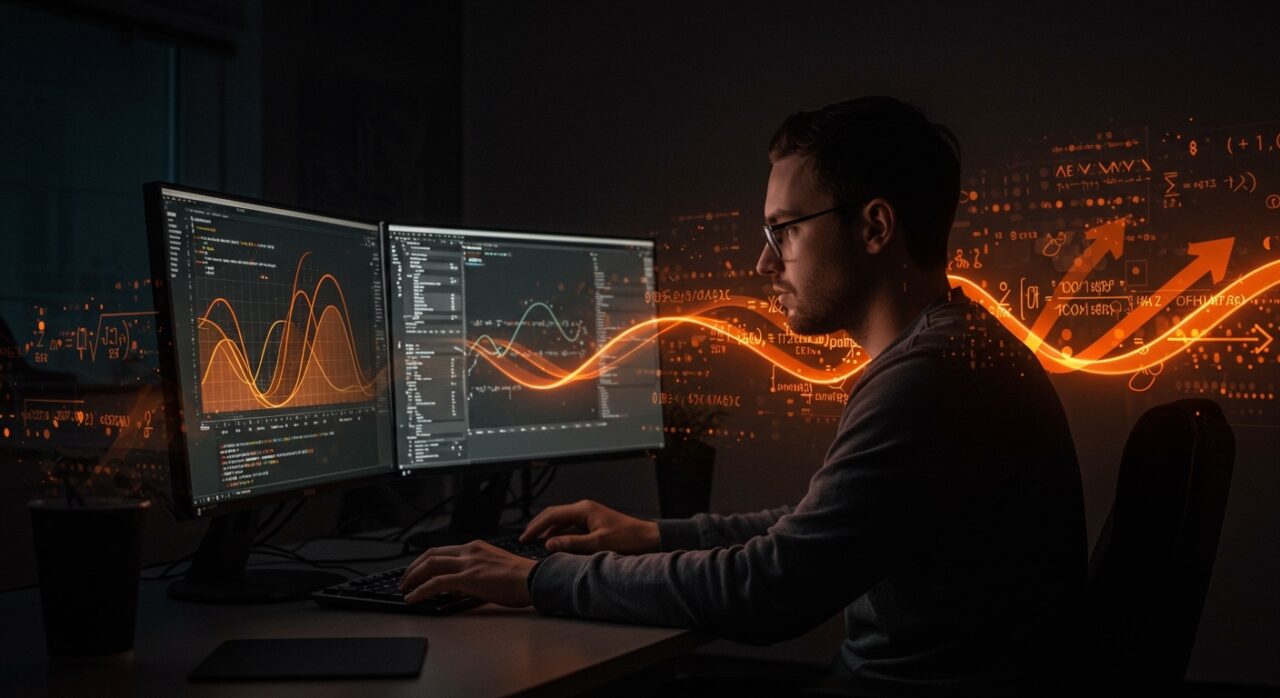 Desarrollador optimizando asin() en C++ para ray tracing con máxima velocidad y precisión usando tecnología NVIDIA.