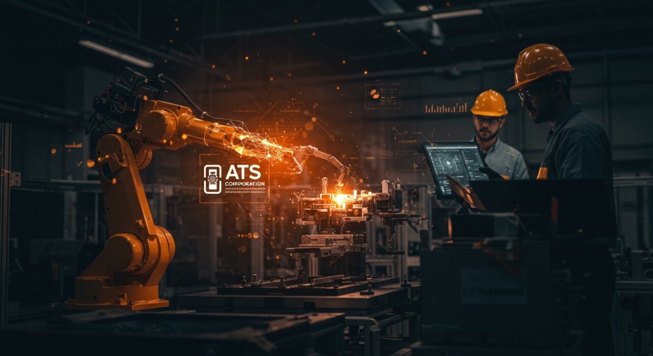 Automatización industrial avanzada con inteligencia artificial de ATS Corporation mejorando la eficiencia productiva en industria 4.0.