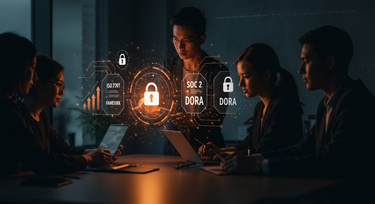 Automatización de compliance ISO 27001, SOC 2 y DORA en startups tech con soporte CISO para acelerar acceso a mercados regulados.