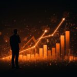 Ilustración de desigualdad salarial causada por automatización e inteligencia artificial en el mercado laboral y educación tecnológica.