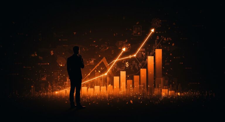 Ilustración de desigualdad salarial causada por automatización e inteligencia artificial en el mercado laboral y educación tecnológica.