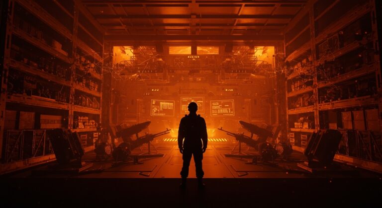 Autosuficiencia militar en China representada por un soldado frente a tecnología bélica avanzada, mostrando impacto en el mercado global de defensa.