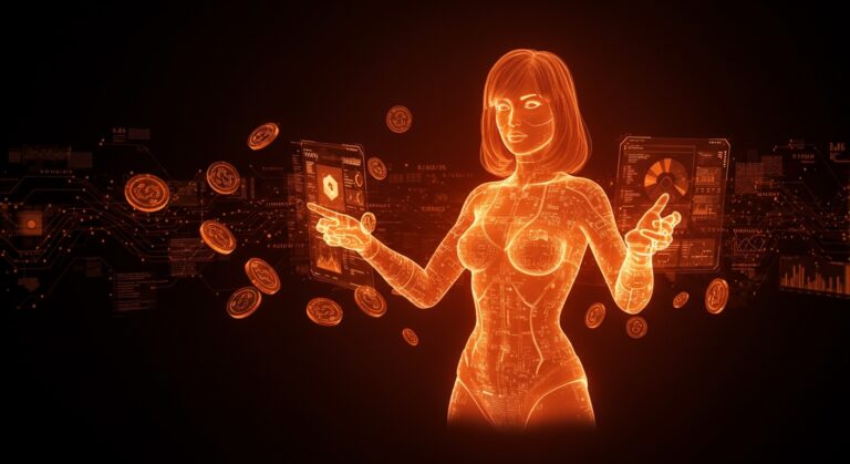 Avatar digital de Lisa Ann representando la inteligencia artificial y modelos de monetización pasiva en el entretenimiento adulto.