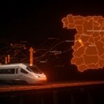 Imagen conceptual del AVE Portugal priorizando la conexión Lisboa-Oporto-Vigo y su impacto estratégico en infraestructura ferroviaria y el ecosistema emprendedor de Galicia.