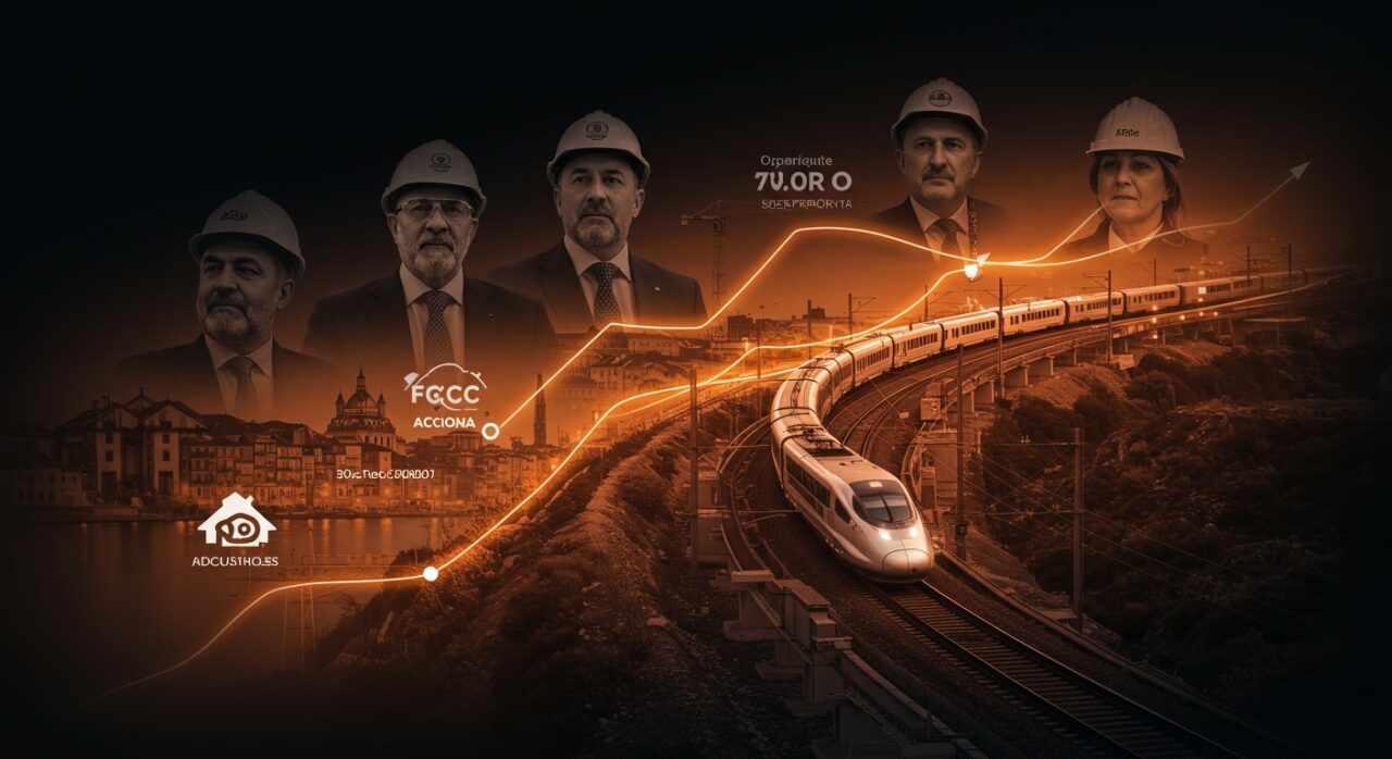 AVE portugués en infraestructura ferroviaria de alta velocidad con inversión millonaria y presencia de empresas españolas en licitaciones internacionales.