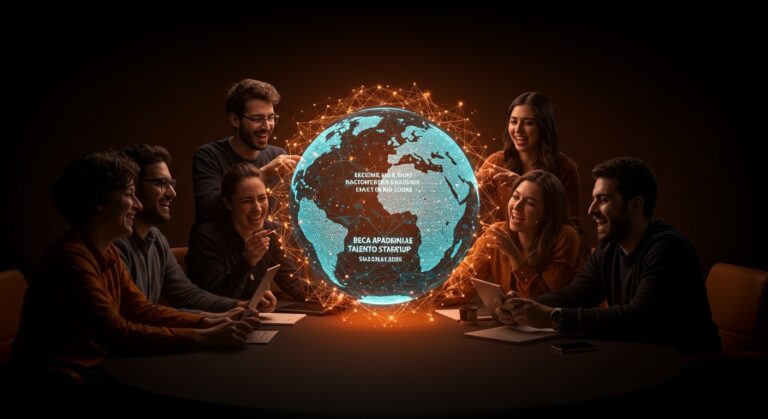 Programa Beca Apadrinaje Talento Startup para internacionalización de startups iberoamericanas presentado en el Congreso Internacional de Startups Sevilla 2026.