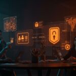 Interfaz digital segura con agentes de IA y credenciales gestionadas por Bitwarden y OneCLI para automatización en startups.