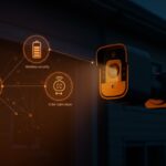 Cámara de seguridad exterior Blink Outdoor 2K+ con integración Alexa y visión nocturna color, destacando seguridad IoT accesible sin cables.