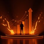 CEO de startup tecnológica celebrando financiamiento de serie B y liderazgo en ecosistema descentralizado de innovación tecnológica.