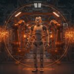 Robot humanoide AEON en planta BMW Leipzig representando innovación en automatización e IA en la industria automotriz.